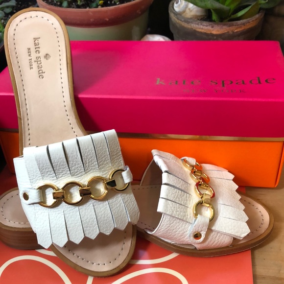 kate spade Shoes - Kate Spade Brie Fringe Slides
